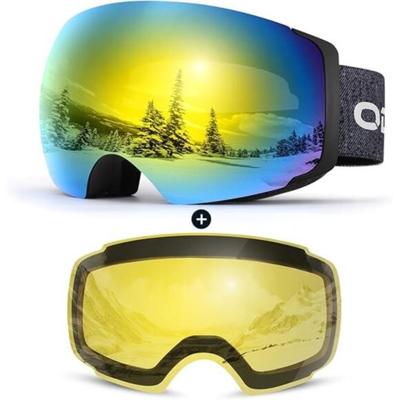 Magnetic Ski Goggles Interchangeable Lens Frameless Snow Snowboard Goggles Men W - Picture 7 of 7
